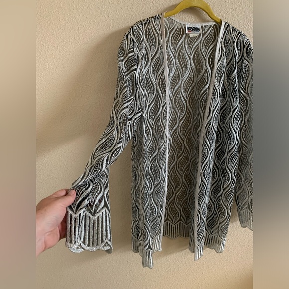 Hosanna Design Silver Lace Art-To-Wear Opening Evening Event Jacket Blazer 🌴 - Picture 6 of 10